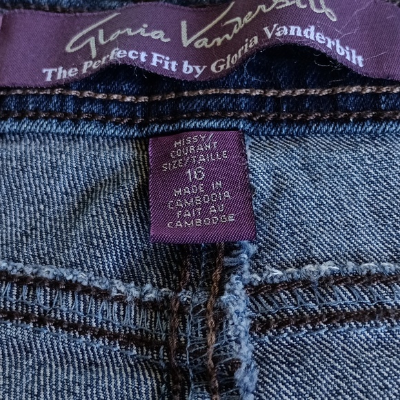 Gloria Vanderbilt Bermuda cropped Jeans size 16 - Picture 3 of 8